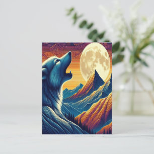 Carte Postale Wolfs Moonlit Howl