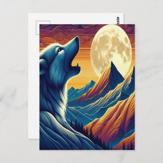 Carte Postale Wolfs Moonlit Howl (Devant / Derrière)