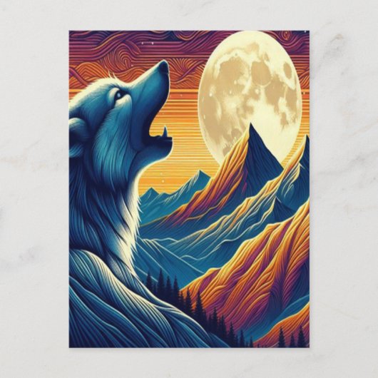 Carte Postale Wolfs Moonlit Howl (Devant)