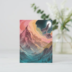 Carte Postale Wolfs Moonlit Howl
