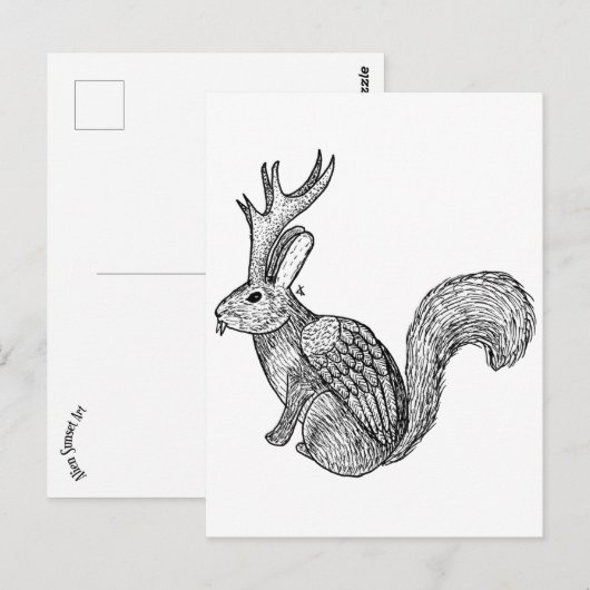 Carte Postale Wolpertinger (Devant / Derrière)