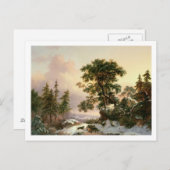 Carte Postale Wolves in a Winter Landscape (oil on panel) (Devant / Derrière)