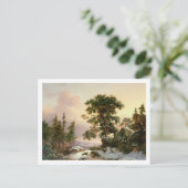 Carte Postale Wolves in a Winter Landscape (oil on panel) (Debout devant)