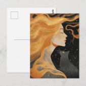 Carte Postale Woman and a Cat (Devant / Derrière)