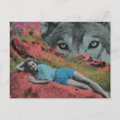 Carte Postale Woman and Wolf in Nature (Devant)