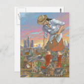 Carte postale Woman Gardening (Devant / Derrière)