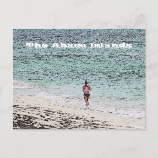 carte postale /WOMAN JOGGGING ON BEACH/ ABACO ISLA (Devant)