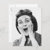 Carte Postale Woman Making Face (Devant / Derrière)