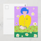 Carte Postale Woman reading in the garden (Devant / Derrière)