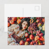 Carte Postale Woman with apples and grapes (Devant / Derrière)