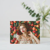 Carte Postale Woman with peaches and cherries (Debout devant)