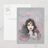 Carte Postale Wonder Femme Aigle et arbres (Devant / Derrière)