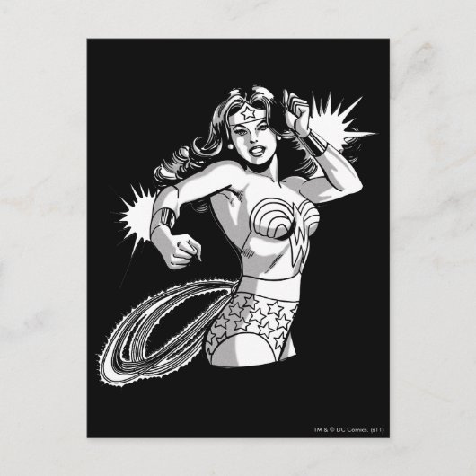 Carte Postale Wonder Femme Black & White Defender (Devant)