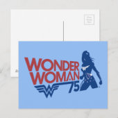 Carte Postale Wonder Woman 75th Anniversary Red & Blue Logo (Devant / Derrière)
