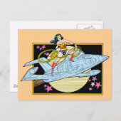 Carte Postale Wonder Woman avec Jet (Devant / Derrière)