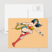 Carte Postale Wonder Woman bondit à droite (Devant / Derrière)