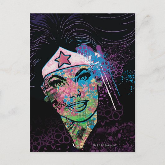 Carte Postale Wonder Woman Colorful Collage (Devant)