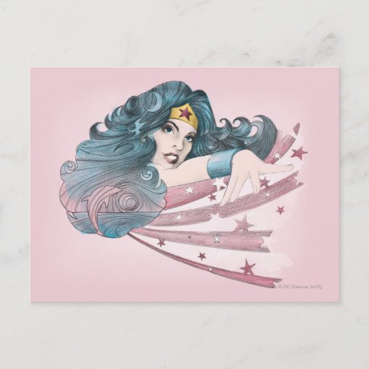 Carte Postale Wonder Woman Dolphin and Stripes (Devant)