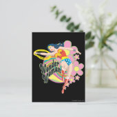 Carte Postale Wonder Woman Flowers rétro (Debout devant)