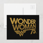 Carte Postale Wonder Woman Logo Or du 75e anniversaire (Devant / Derrière)
