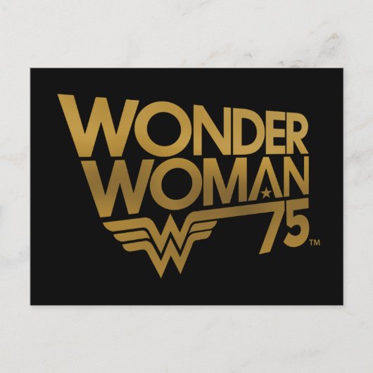 Carte Postale Wonder Woman Logo Or du 75e anniversaire (Devant)