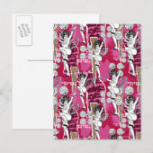 Carte Postale Wonder Woman Motif rose (Devant / Derrière)