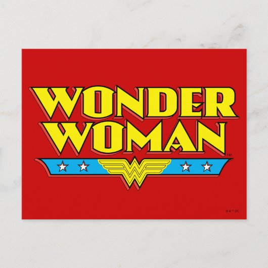 Carte Postale Wonder Woman Nom et logo (Devant)