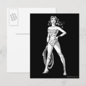 Carte Postale Wonder Woman Pose noir & blanc (Devant / Derrière)