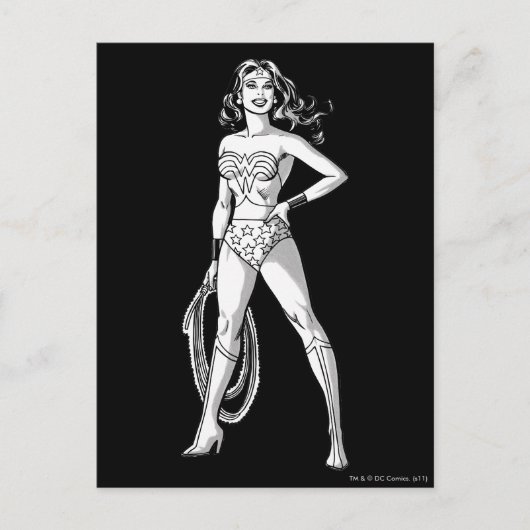 Carte Postale Wonder Woman Pose noir & blanc (Devant)
