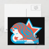 Carte Postale Wonder Woman Red & Blue Star (Devant / Derrière)
