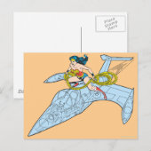 Carte Postale Wonder Woman sur le vaisseau spatial (Devant / Derrière)