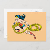 Carte Postale Wonder Woman Swning Lasso Left (Devant / Derrière)