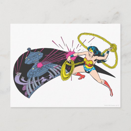 Carte Postale Wonder Woman vs Robot (Devant)
