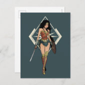 Carte Postale Wonder Woman With Sword Comic Art (Devant / Derrière)