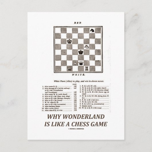 Carte Postale Wonderland Is Like A Chess Game (Devant)