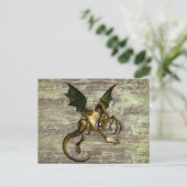 Carte Postale Wonderland Jabberwocky sur le bois en détresse (Debout devant)