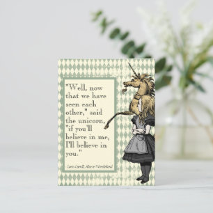 Carte Postale Wonderland Je Croirai En Toi Unicorn