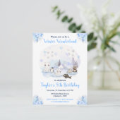 Carte Postale Wonderland Winter Animaux arctiques Anniversaire (Debout devant)