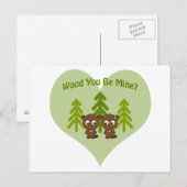 Carte Postale Wood You Be Mine Beaver Love (Devant / Derrière)