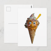 Carte Postale Wooden wall painting with ice cream design. (Devant / Derrière)