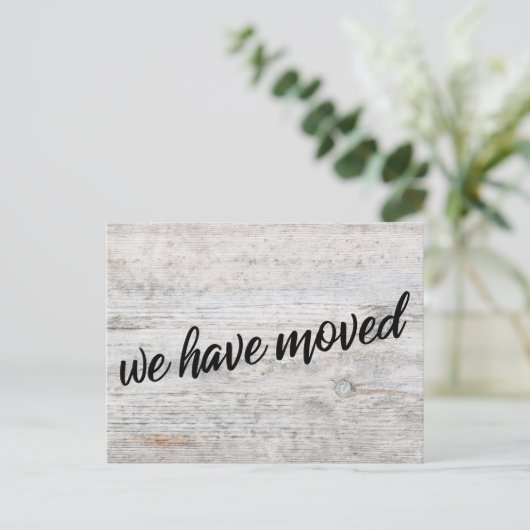 Carte Postale Woodgrain Nous avons déménagé Changement d'adresse (Debout devant)