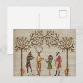 Carte Postale Woodland Animaux Minstrel Group (Devant / Derrière)