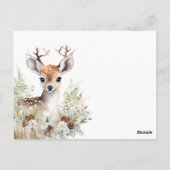 Carte Postale Woodland Deer Baby shower Jeu de garçon (Dos)