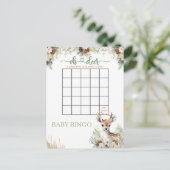 Carte Postale Woodland Deer Baby shower Jeu de garçon (Debout devant)
