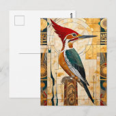 Carte Postale Woodpecker Totem – Art Deco Rhythm (Devant / Derrière)