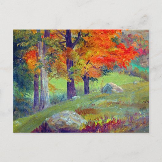Carte Postale Woods en automne par l'église Frederic Edwin (Devant)