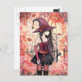 Carte postale Woods of Autumn Witch (Devant / Derrière)
