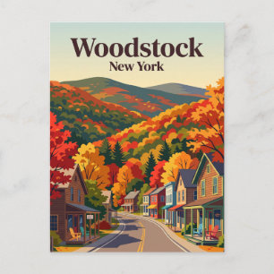 Carte Postale Woodstock, New York, États-Unis
