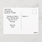 Carte Postale Woodstock, Vermont à l'heure de Noël (Dos)