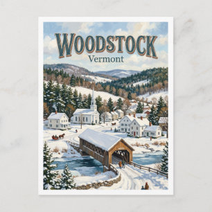 Carte Postale Woodstock Village d'hiver Vermont